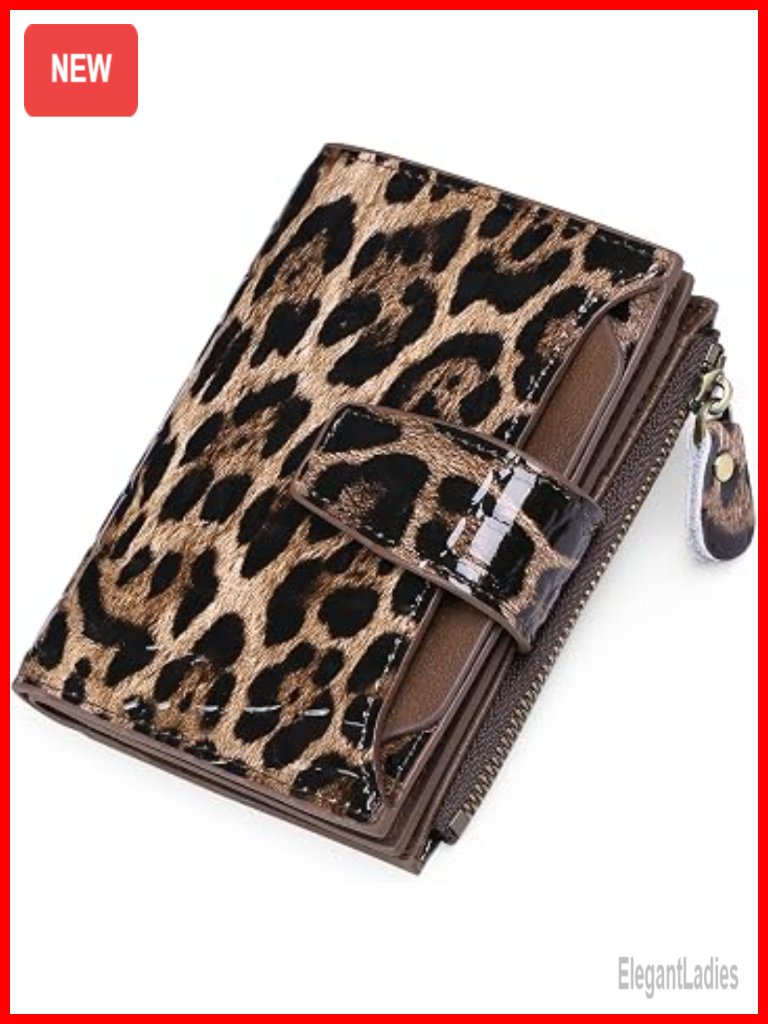 Rfid Bi-Fold Wallet With 14 Card Slots Leather Zipper Pocket